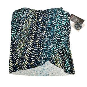 Vince Camuto Nwt Multi Draped Bandini Tankini Strapless Swim Top